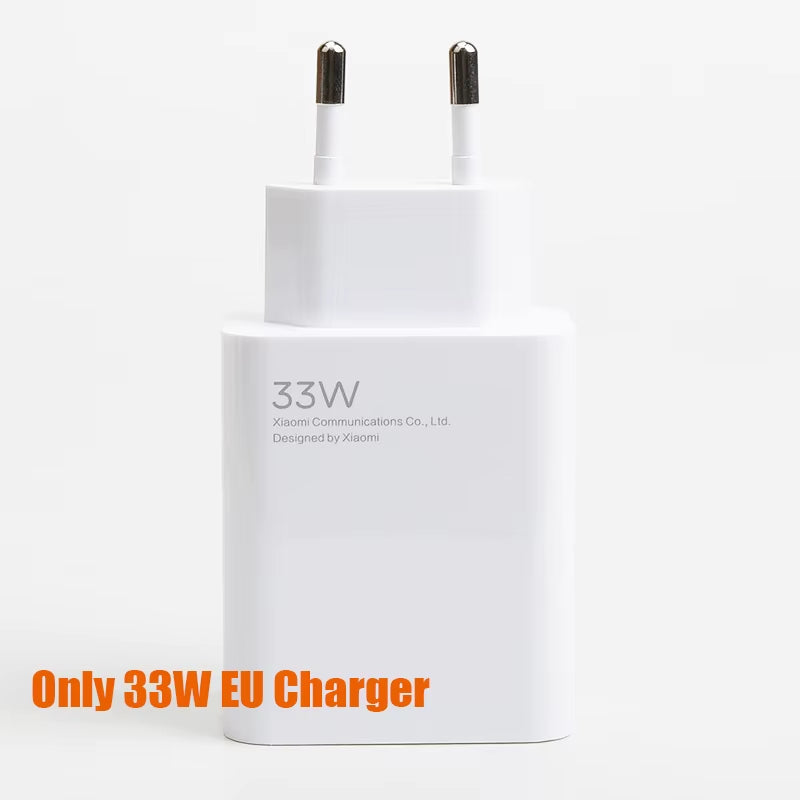 Original Charger 33W Fast Turbo Charge 6A Type C Cable for Mi 10T POCO X3 NFC X4 Redmi K30 K40 Note 9 10 11 Pro