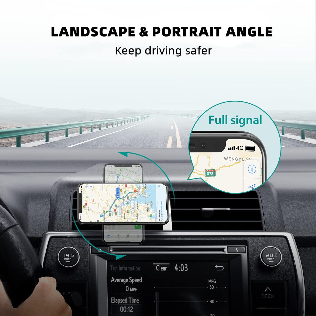 Dainty Magnetic Phone Holder for Car - Strong Power Integrated Cast-Iron Vent Phone Magnet for Car Phone Mount 360° Rotation Fit for All Cell Phones, Cases
