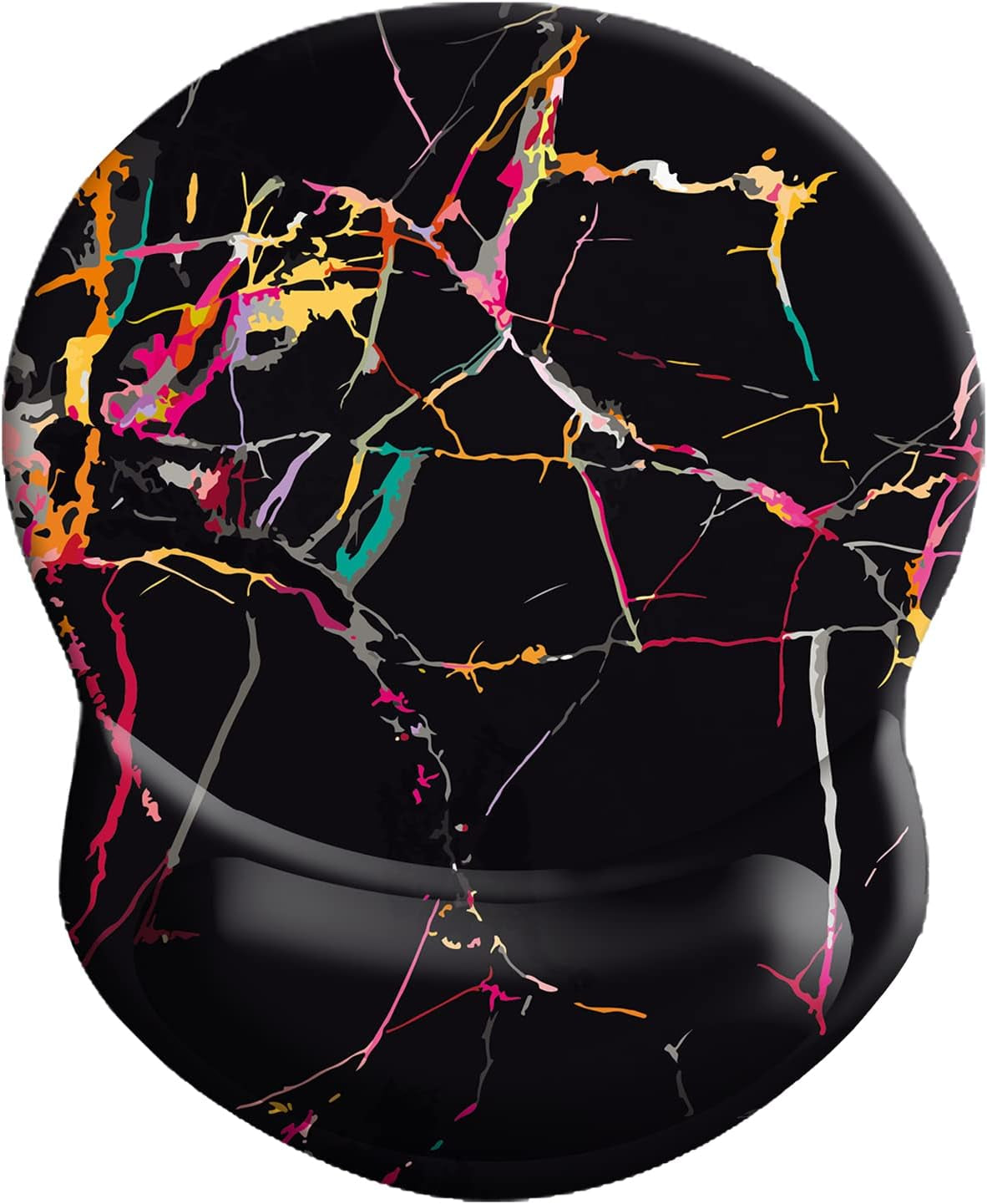 Wrist Mouse Pad, Non-Slip Ergonomic Mouse Pad with Gel Wrist Rest Support, Gaming Mouse Pad 8.7 X 7.5 Inches Pad for Computer, Laptop, Home, Office (Black Marble)