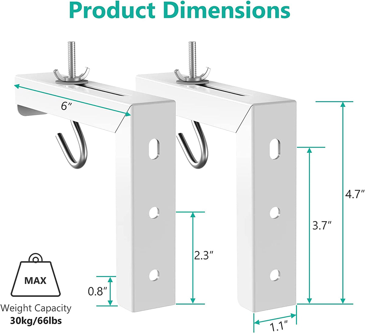 Universal Projector Screen Ceiling Mount, Holds up to 66 Lbs