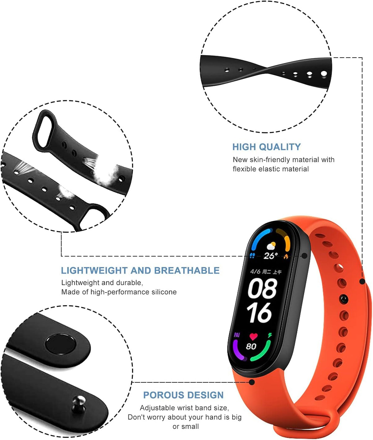20 Pieces Strap Replacement Compatible with Xiaomi Mi Band 7/6 / 5 and Amazfit Band 5, Bands for Xiaomi Mi Band 7 Bracelet Wristbands Accessories for Mi Fit 6 Straps (20 Colors)