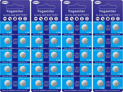 40-Pack LR41 AG3 392 192 SR41 384 736 L736F Battery 1.5V Button Cell Batteries