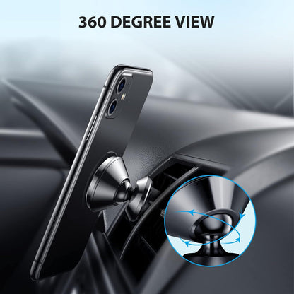 Dainty Magnetic Phone Holder for Car - Strong Power Integrated Cast-Iron Vent Phone Magnet for Car Phone Mount 360° Rotation Fit for All Cell Phones, Cases