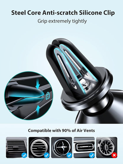 Dainty Magnetic Phone Holder for Car - Strong Power Integrated Cast-Iron Vent Phone Magnet for Car Phone Mount 360° Rotation Fit for All Cell Phones, Cases