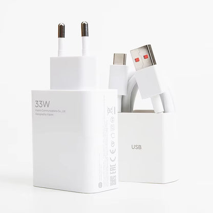 Original  Charger 33W Fast Turbo Charge 6A Type C Cable for Mi 10T POCO X3 NFC X4 Redmi K30 K40 Note 9 10 11 Pro