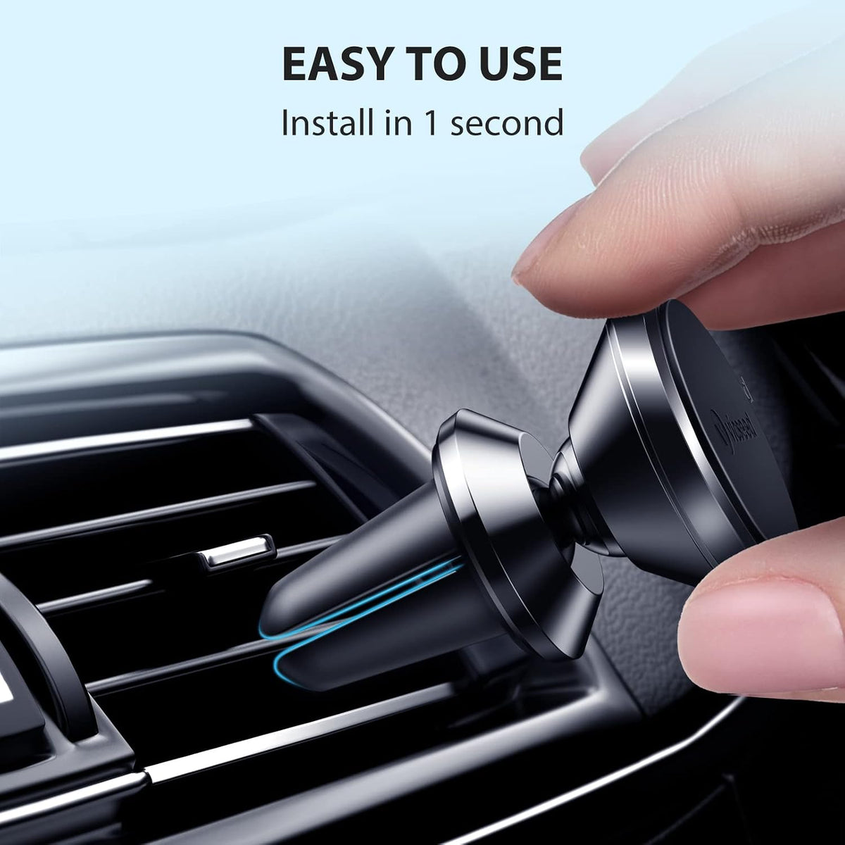 Dainty Magnetic Phone Holder for Car - Strong Power Integrated Cast-Iron Vent Phone Magnet for Car Phone Mount 360° Rotation Fit for All Cell Phones, Cases